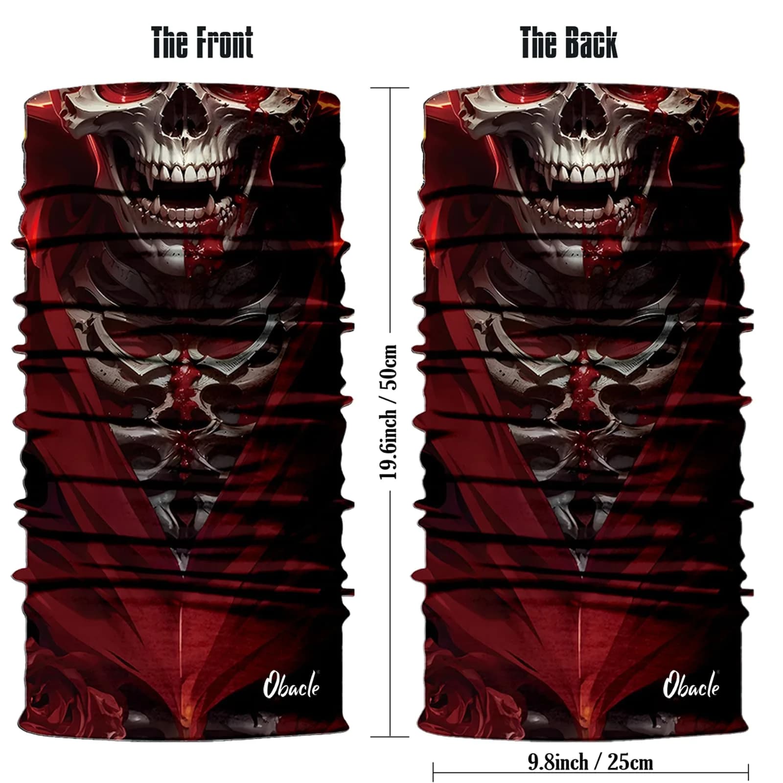 Obacle Skull Red Face Open Mouth Half Face Mask for Dust, Wind, and Sun Protection - view 2