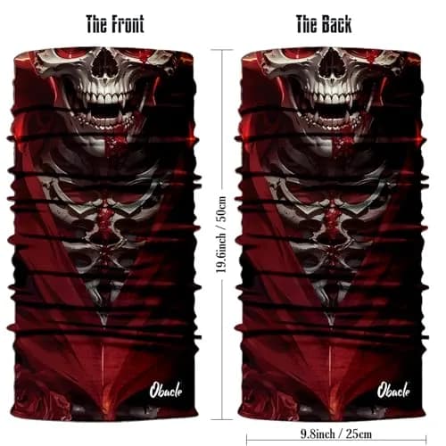 Obacle Skull Red Face Open Mouth Half Face Mask for Dust, Wind, and Sun Protection thumbnail 2