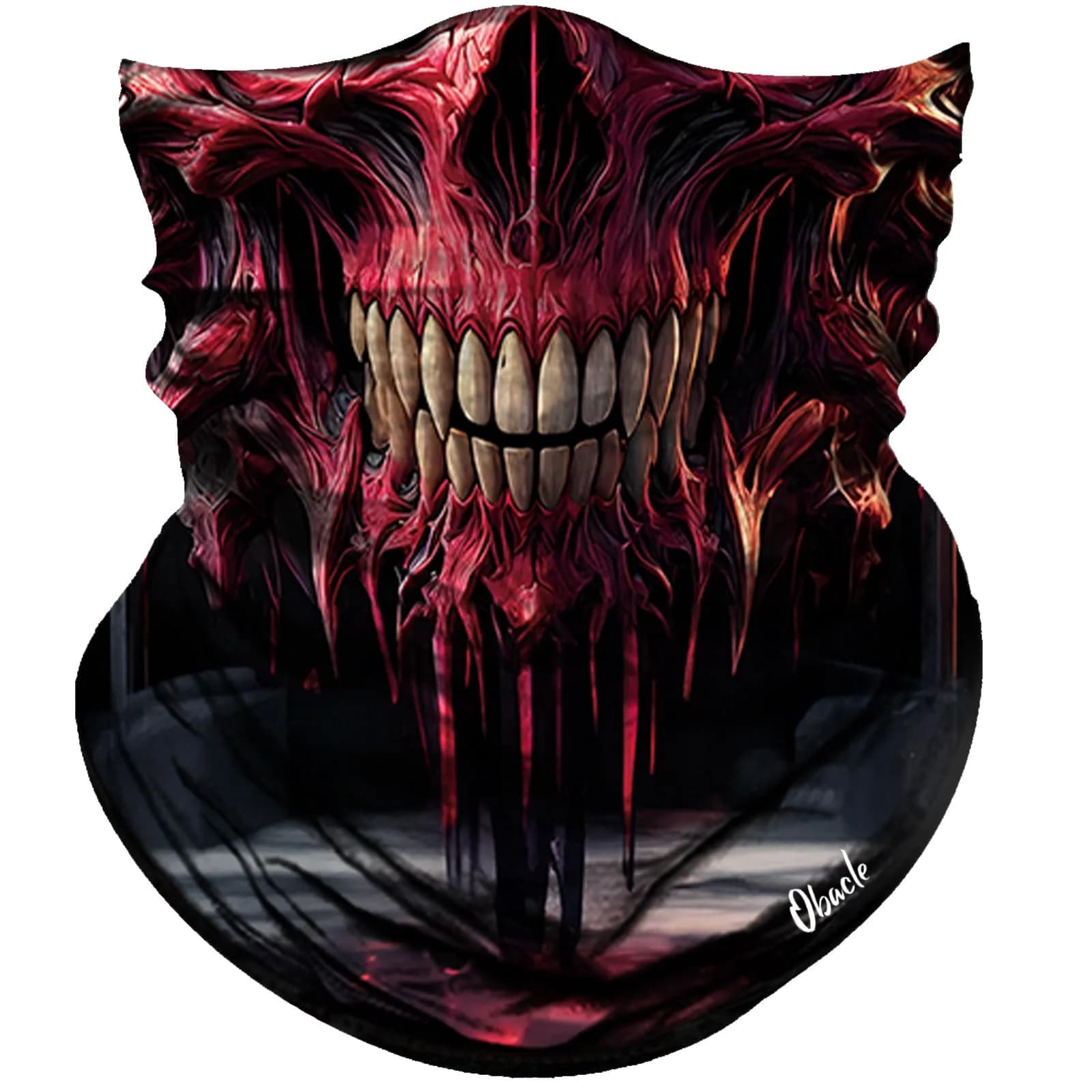 Obacle Skull Face Mask Half for Dust Wind UV Sun Protection Seamless 3D Tube Mask Bandana for Men Women (Skull Light Blue Rock Melt)