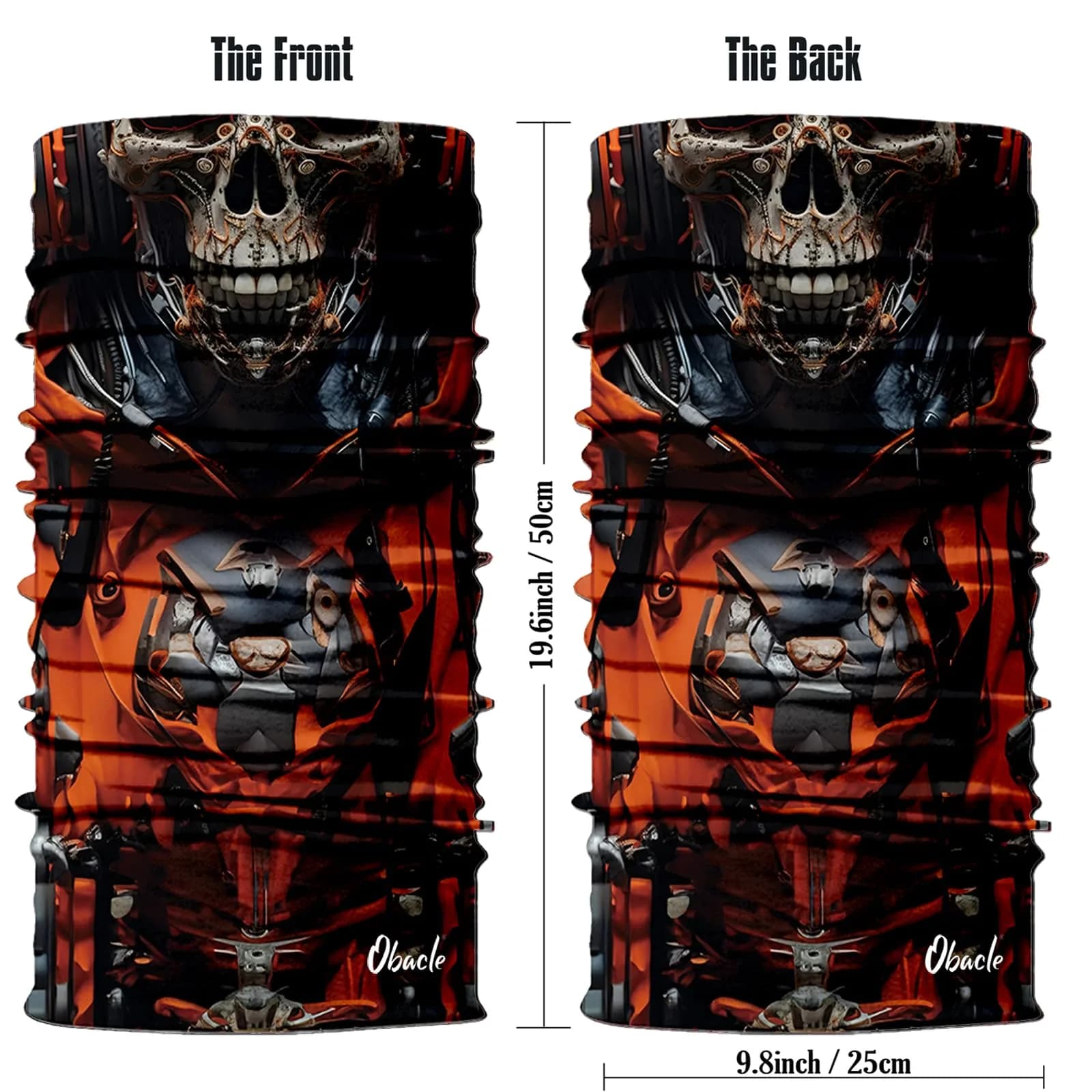 Obacle Skull Gray Face Open Mouth Half Face Mask for Dust, Wind, UV Sun Protection - view 2