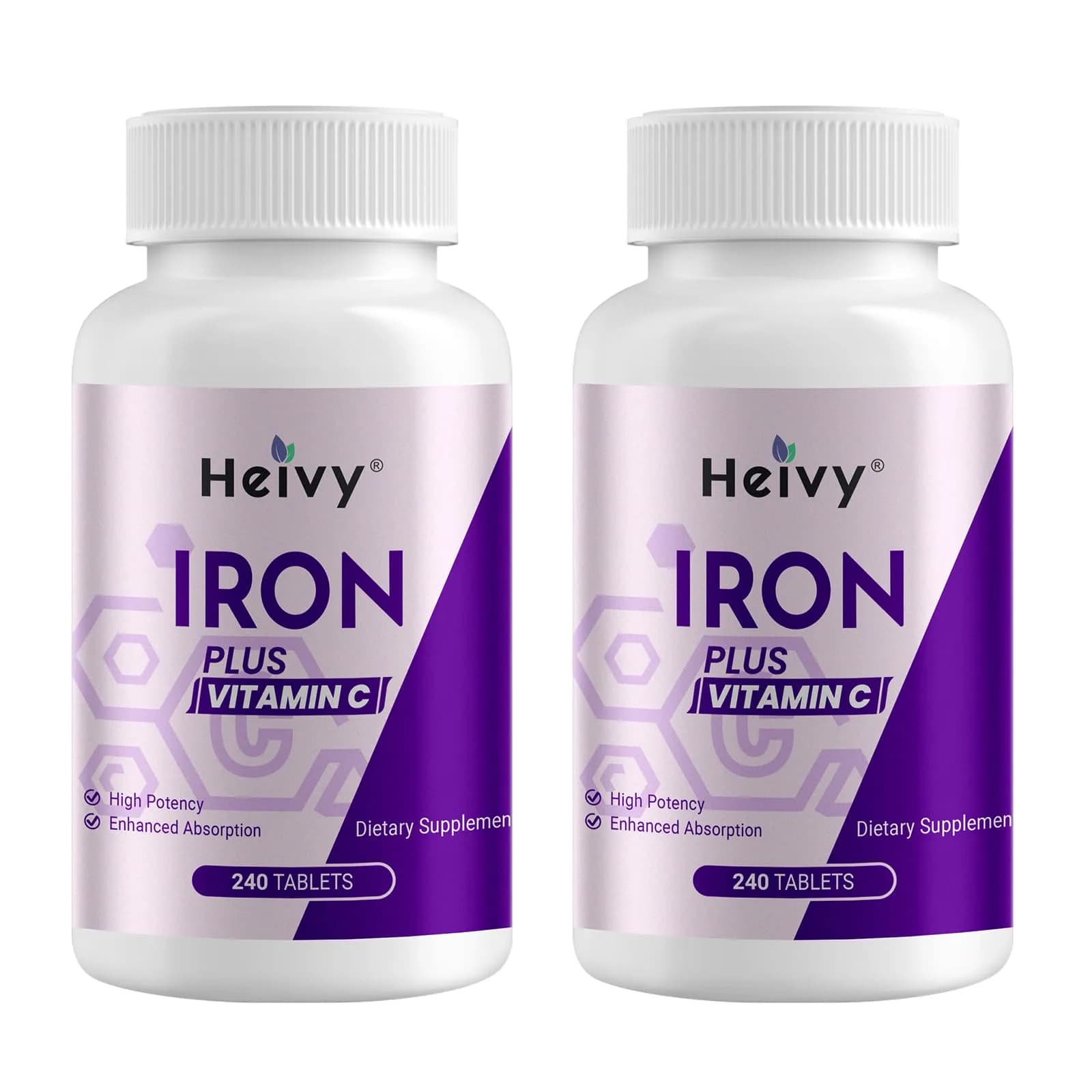 Heivy Ferrous Sulfate 325mg | High Potency Iron Supplement for Women & Men, 240 Tablets (2 Pack) — Tablet