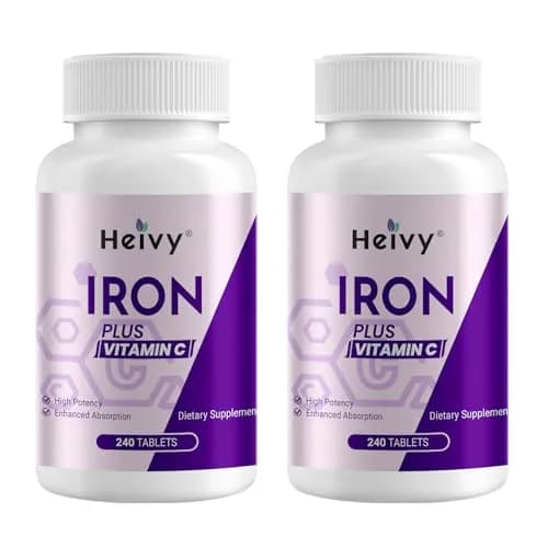 Heivy Ferrous Sulfate 325mg | High Potency Iron Supplement for Women & Men, 240 Tablets (2 Pack) thumbnail 1