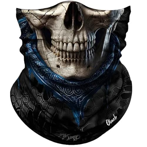 Obacle Skull Face Mask Half - Skull Light Gray Face Blue Neck thumbnail 1