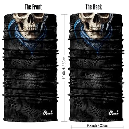 Obacle Skull Face Mask Half - Skull Light Gray Face Blue Neck thumbnail 2