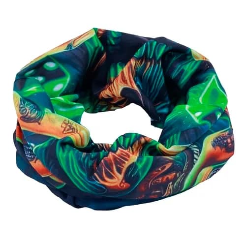 Obacle Skull Face Mask Half - Skull Green Face Open Mouth Design for Men & Women thumbnail 4