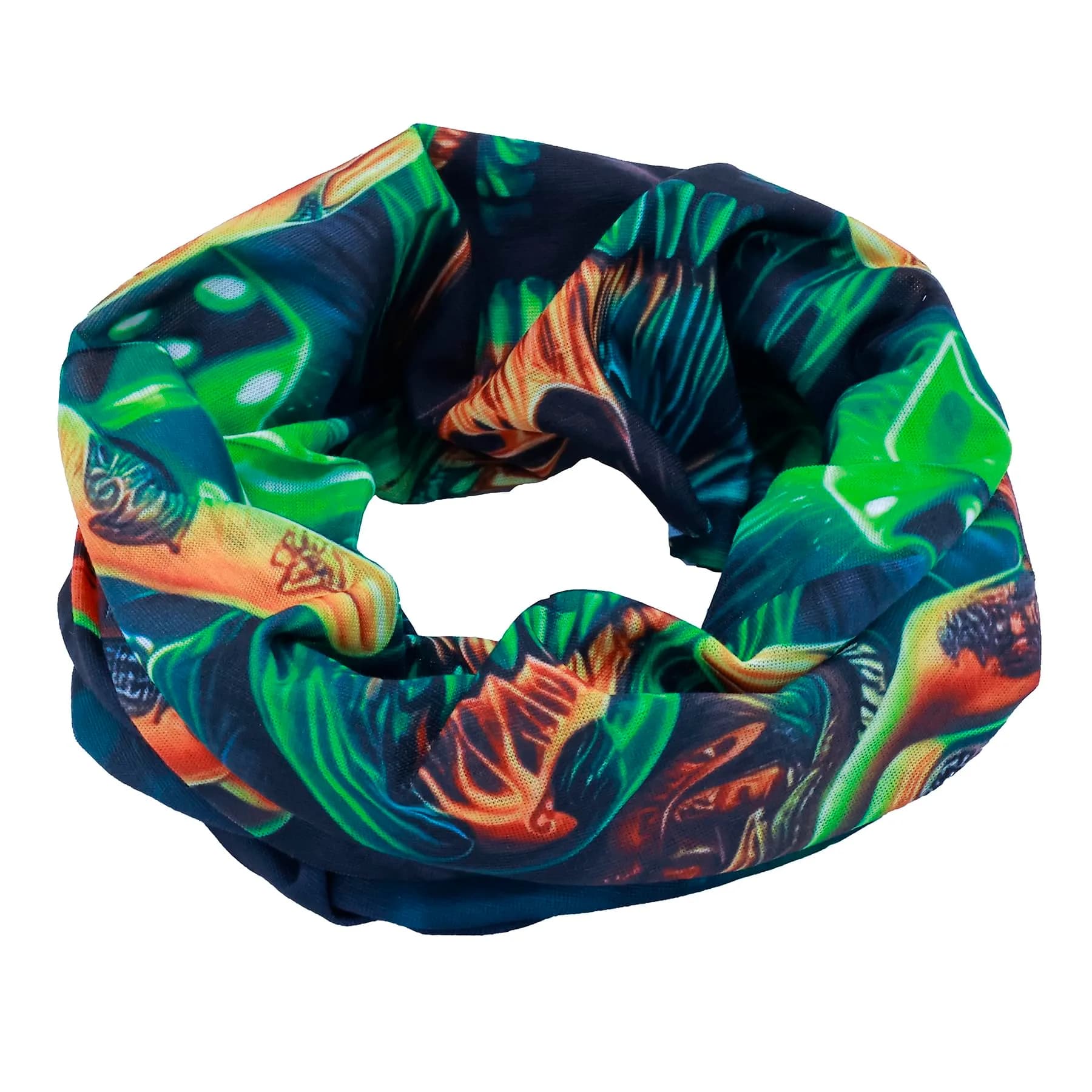 Obacle Skull Face Mask Half - Skull Green Face Open Mouth Design for Men & Women - view 4