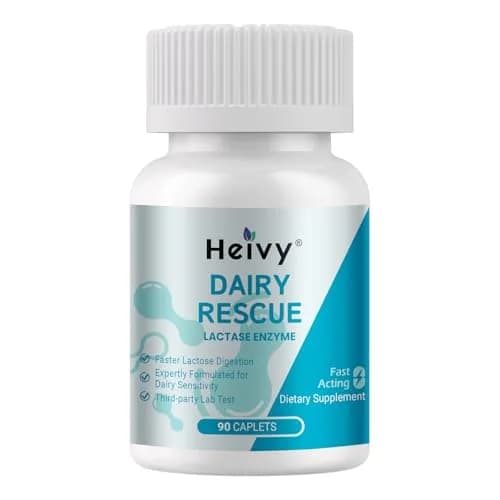 Heivy Lactase Pills 9000 FCC 90 Count | Fast Lactose Digestion Support for Dairy Lovers thumbnail 1
