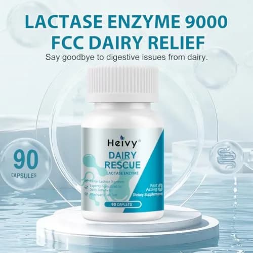 Heivy Lactase Pills 9000 FCC 90 Count | Fast Lactose Digestion Support for Dairy Lovers thumbnail 6