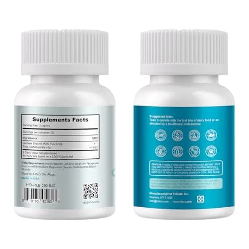 Heivy Lactase Pills 9000 FCC 90 Count | Fast Lactose Digestion Support for Dairy Lovers thumbnail 2