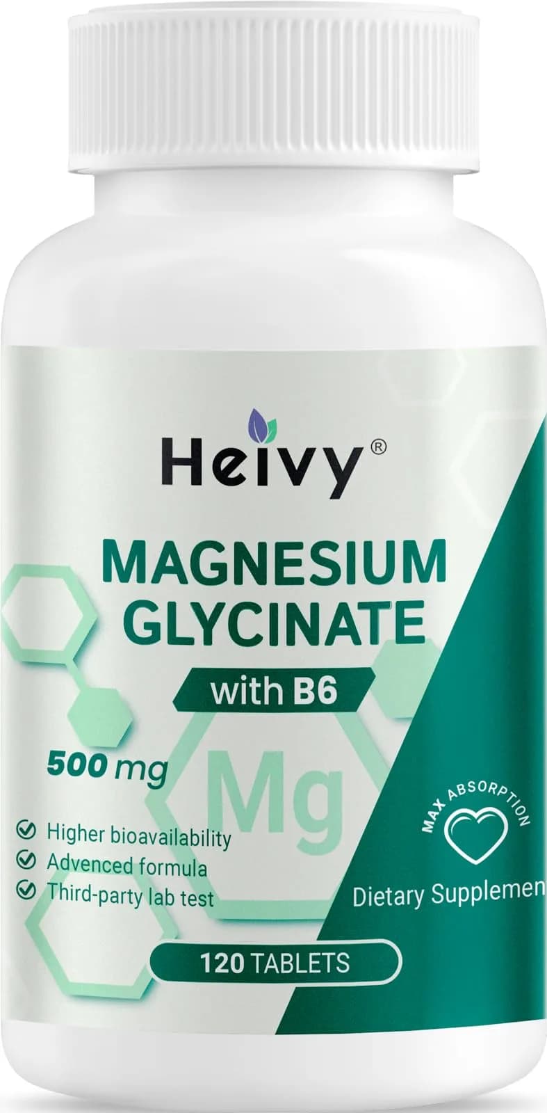 Heivy Magnesium Glycinate 500mg | Supports Deep Sleep & Muscle Relaxation — Tablet