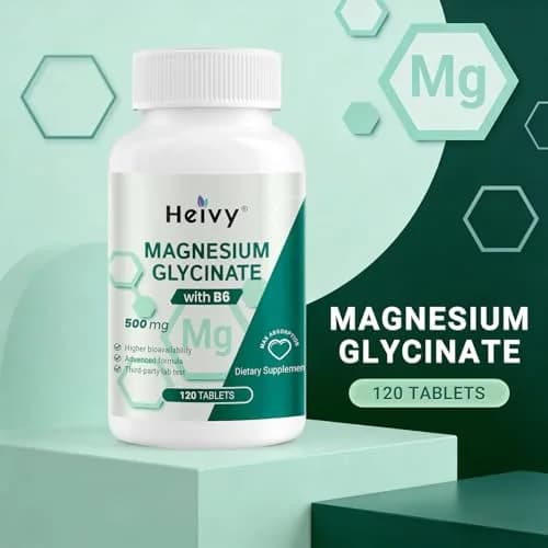 Heivy Magnesium Glycinate 500mg | Supports Deep Sleep & Muscle Relaxation thumbnail 9