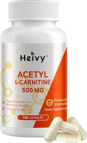 Heivy Acetyl L-Carnitine 500mg | Supports Brain & Metabolic Health | 180 Capsules thumbnail 1