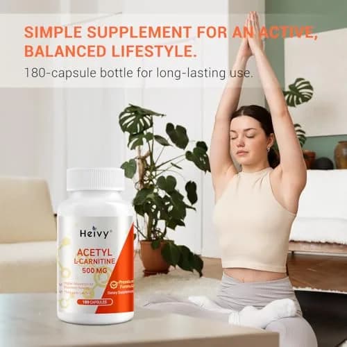 Heivy Acetyl L-Carnitine 500mg | Supports Brain & Metabolic Health | 180 Capsules thumbnail 4