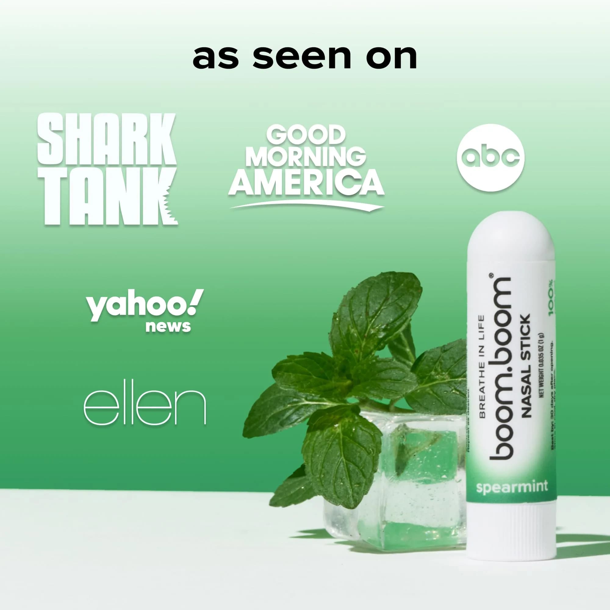 BoomBoom Nasal Stick Inhaler with Vapor Flow Technology - Spearmint for a Cool Refreshing Sensation & Natural Mood Boost - view 5