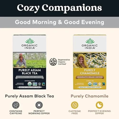 ORGANIC INDIA Purely Assam Black Tea 18 Bags | USDA Organic, Regenerative Certified thumbnail 7
