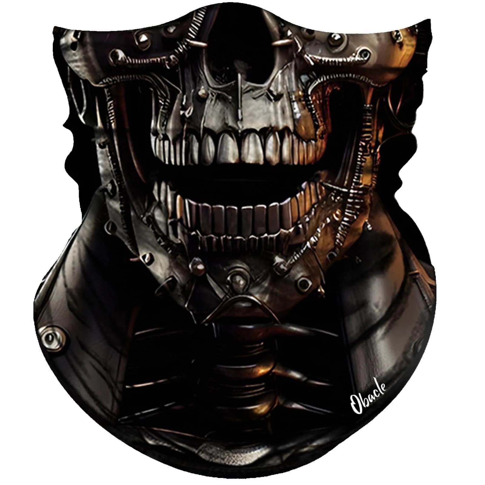 Obacle Skull Mechanical Face Black Half Mask for Dust, Wind, UV Sun Protection - main product image