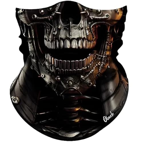 Obacle Skull Mechanical Face Black Half Mask for Dust, Wind, UV Sun Protection thumbnail 1