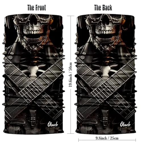 Obacle Skull Mechanical Face Black Half Mask for Dust, Wind, UV Sun Protection thumbnail 2