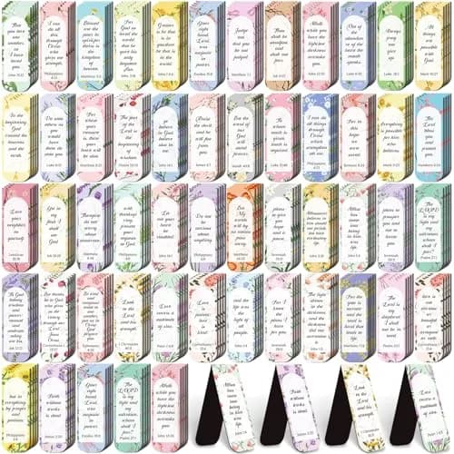 Diteryy Flower Bible Magnetic Bookmarks 100 Pack | Inspirational Christian Page Markers for Books thumbnail 1