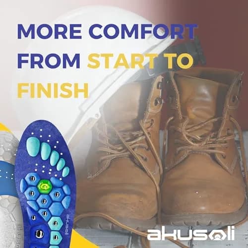 Akusoli Shoe Insert for Men, Work Boots & Daily Wear | Shock Absorbing, Arch Support, Magnetic, Cushioned (L/XL) thumbnail 4