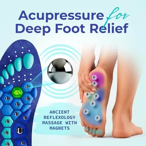 Akusoli Shoe Inserts for Women S/M | Memory Foam Arch Support, Magnetic Acupressure, Trim-to-Fit (80g) thumbnail 7