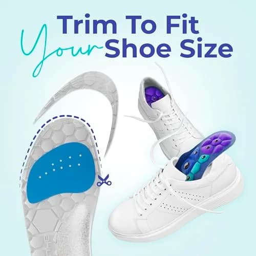 Akusoli Shoe Inserts for Women S/M | Memory Foam Arch Support, Magnetic Acupressure, Trim-to-Fit (80g) thumbnail 8