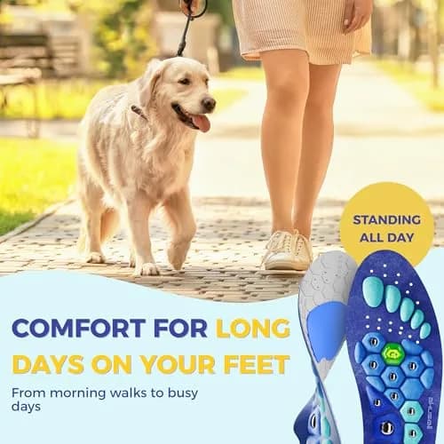 Akusoli Shoe Inserts for Women S/M | Memory Foam Arch Support, Magnetic Acupressure, Trim-to-Fit (80g) thumbnail 2