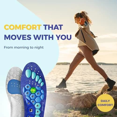 Akusoli Shoe Inserts for Women S/M | Memory Foam Arch Support, Magnetic Acupressure, Trim-to-Fit (80g) thumbnail 4