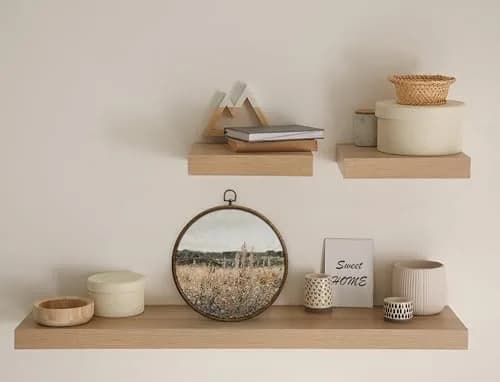 QKX Round Wall Decoration 25cm (10x10 inches) | Vintage Floral Landscape Canvas Art thumbnail 4