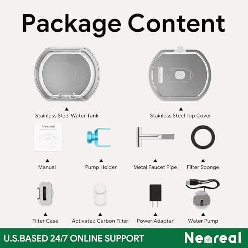 Neareal Cat Water Fountain Stainless Steel 3.2L | Quiet, Durable & Leak-Proof thumbnail 9