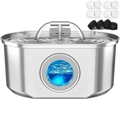Neareal Cat Water Fountain Stainless Steel 3.2L | Durable, Quiet & Easy to Clean thumbnail 1