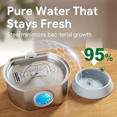 Neareal Cat Water Fountain Stainless Steel 3.2L | Durable, Quiet & Easy to Clean thumbnail 8