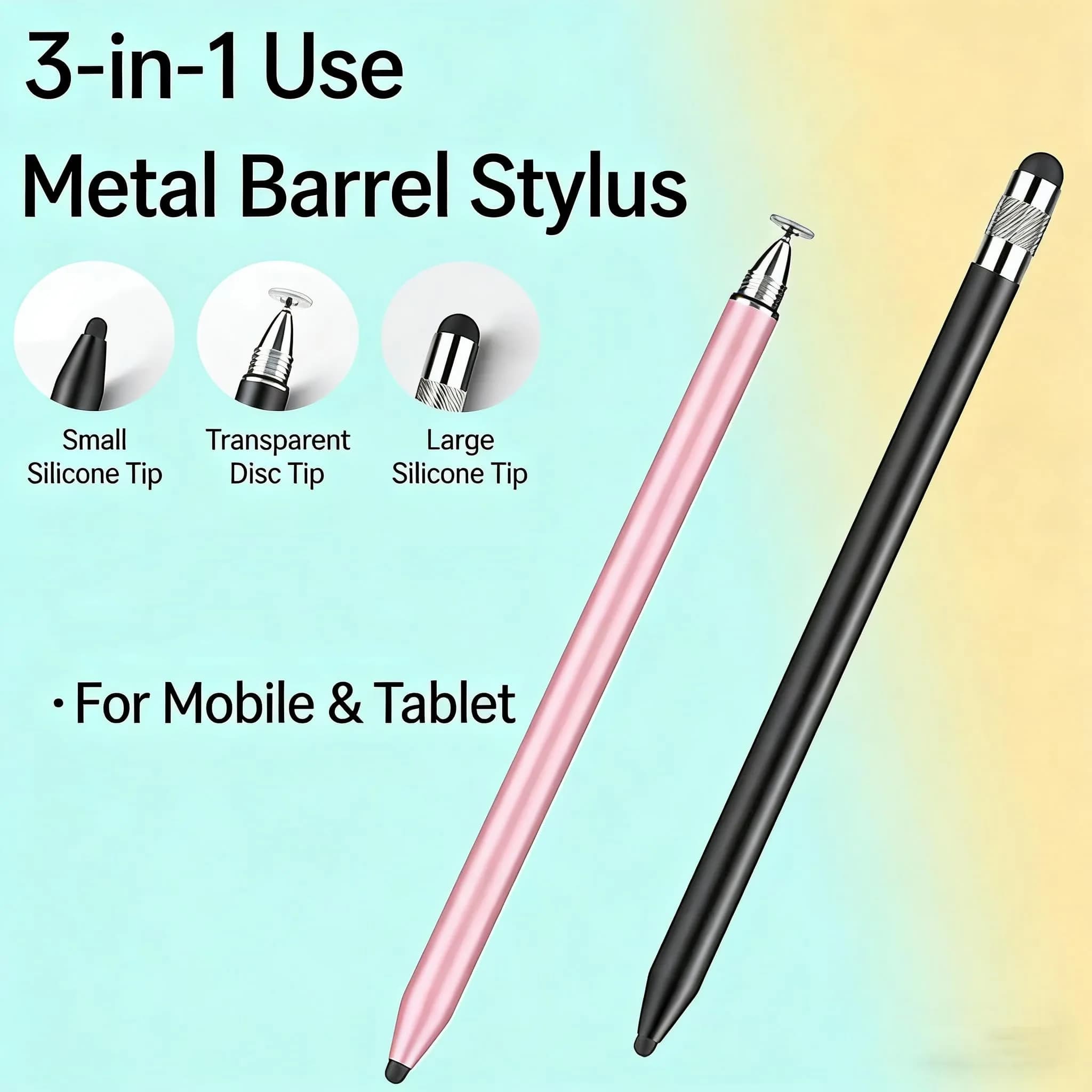 fllynewrite 3-in-1 Rose Gold Stylus Pen for All Touchscreen Tablets & Phones - view 4