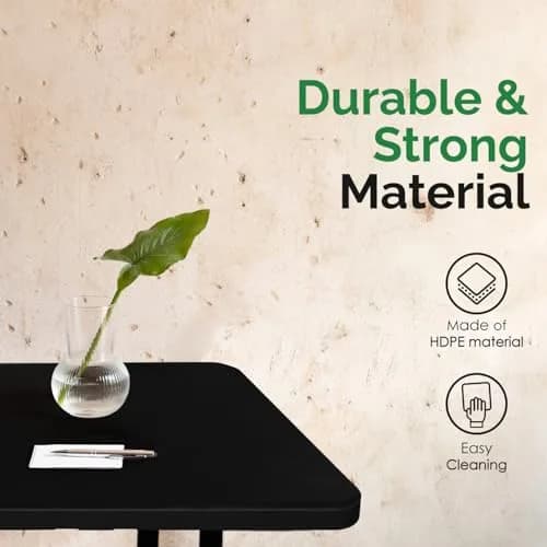 EconoHome 8ft Folding Table with Handle | Heavy-Duty Portable Indoor & Outdoor Table thumbnail 2