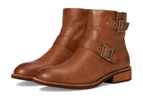 KORK-EASE Ellinor Women's Boot 9.5 Medium | Polished Leather Ankle Boot with Zipper & Buckled Straps thumbnail 1