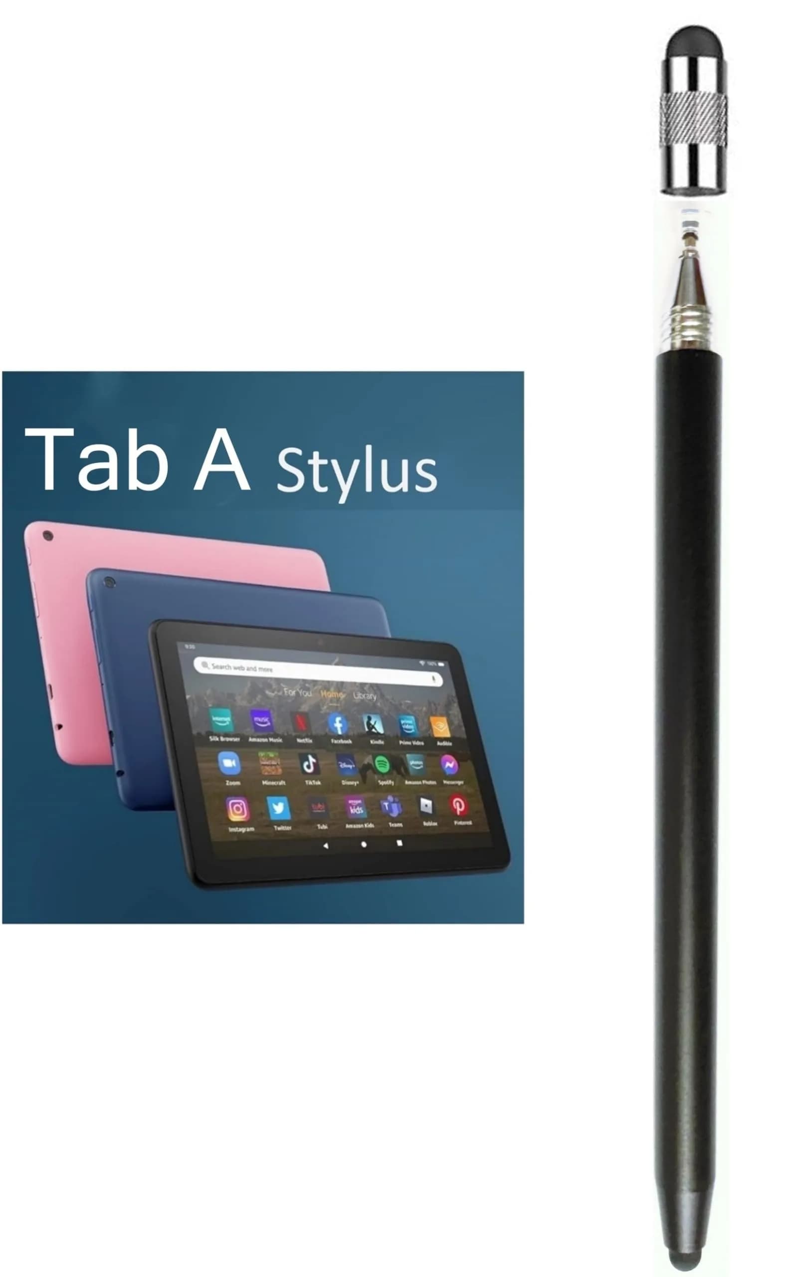 fllynewrite 3-in-1 Stylus Pen for Samsung Galaxy Tab A9+/A9/A8/A7/A7 Lite, iPad Pro/iPhone/Fire/Surface | Universal Touchscreen Input Pen (Black) — 3 in 1 Black