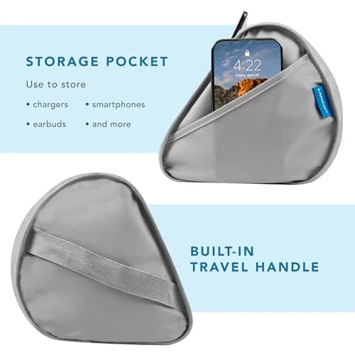 LapGear Tablet Pillow Stand Gray 11” Slot | Microbead Cushion for Hands-Free Use thumbnail 4