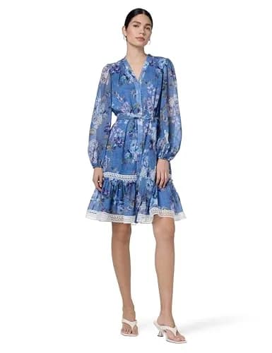 Kobi Halperin Women's Elisa Dress, Blue Multi, X-Small | Effortless luxury, flattering fit, imported from USA thumbnail 1