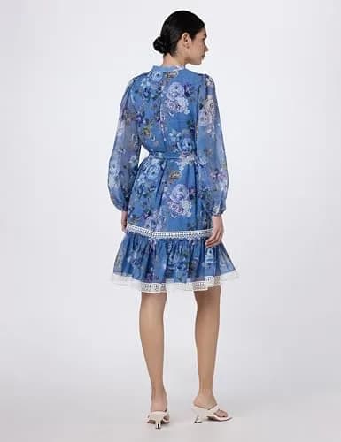 Kobi Halperin Women's Elisa Dress, Blue Multi, X-Small | Effortless luxury, flattering fit, imported from USA thumbnail 3