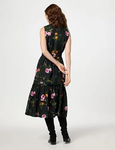 Kobi Halperin Women's Violet Dress, Black Multi, Medium | Sleeveless V-Neck Dress with Self-Tie, Fall Style thumbnail 3