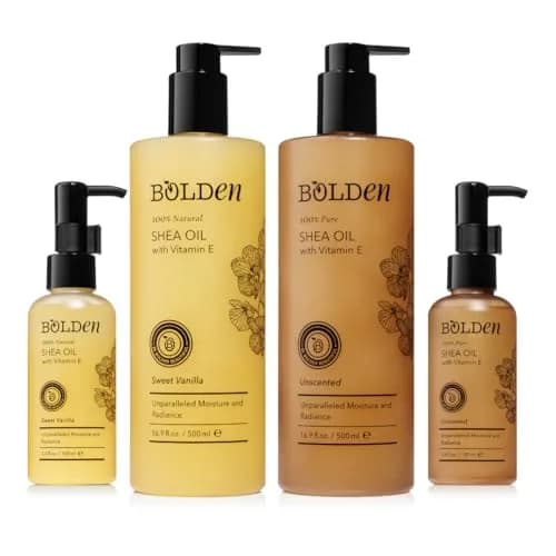 BOLDEN Sweet Vanilla Shea Body Oil with Vitamin E 499ml (16.9 Fl Oz) | Deeply Moisturizes Dry Skin, Helps Improve Stretch Marks & Scars thumbnail 5