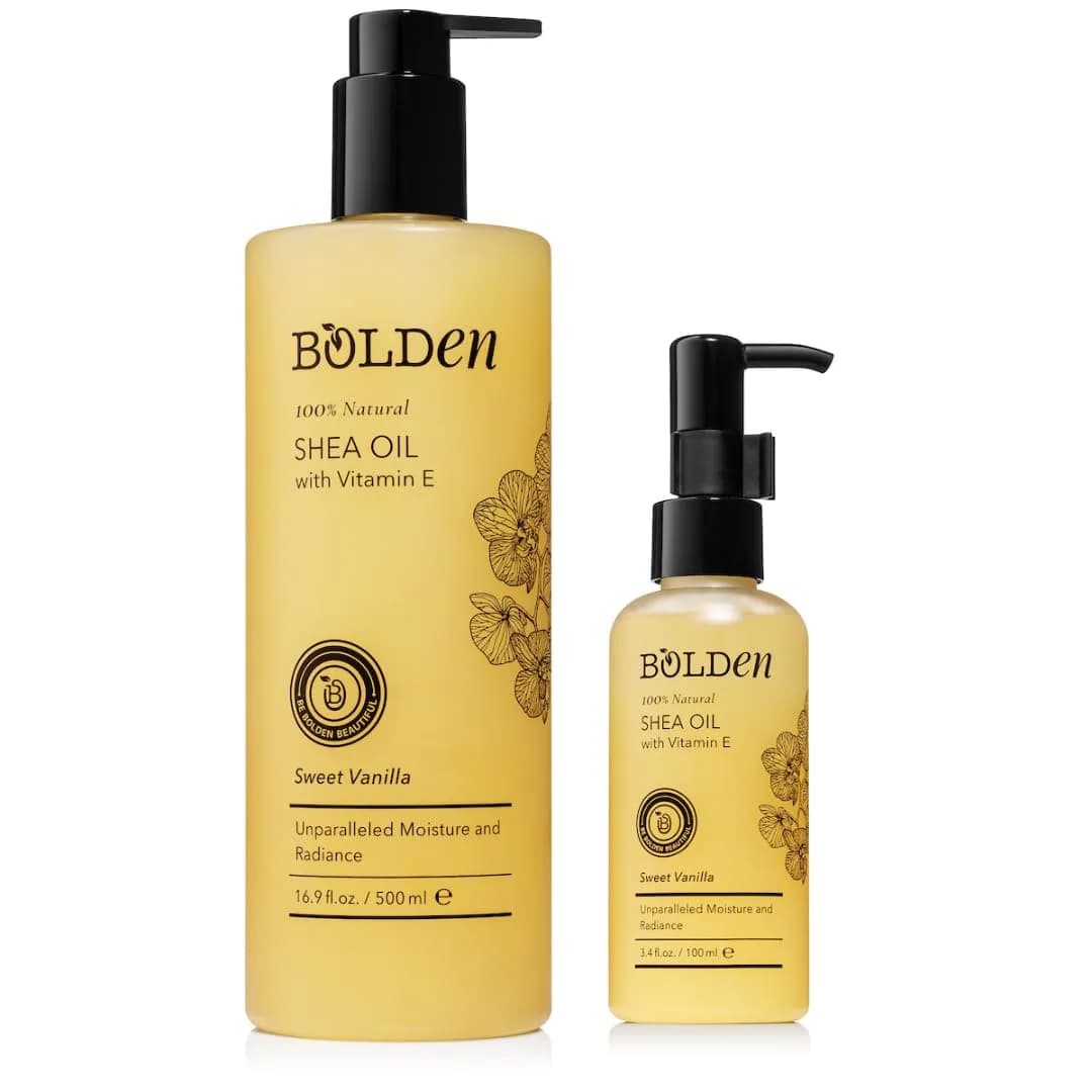 BOLDEN Sweet Vanilla Shea Body Oil with Vitamin E 499ml (16.9 Fl Oz) | Deeply Moisturizes Dry Skin, Helps Improve Stretch Marks & Scars - view 4