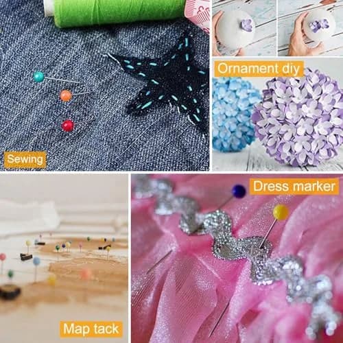 Zerodis Sharp Pin 30mm Multicolor Glass Ball Head Sewing Needles | Wide Application, 800/1000 pcs thumbnail 7