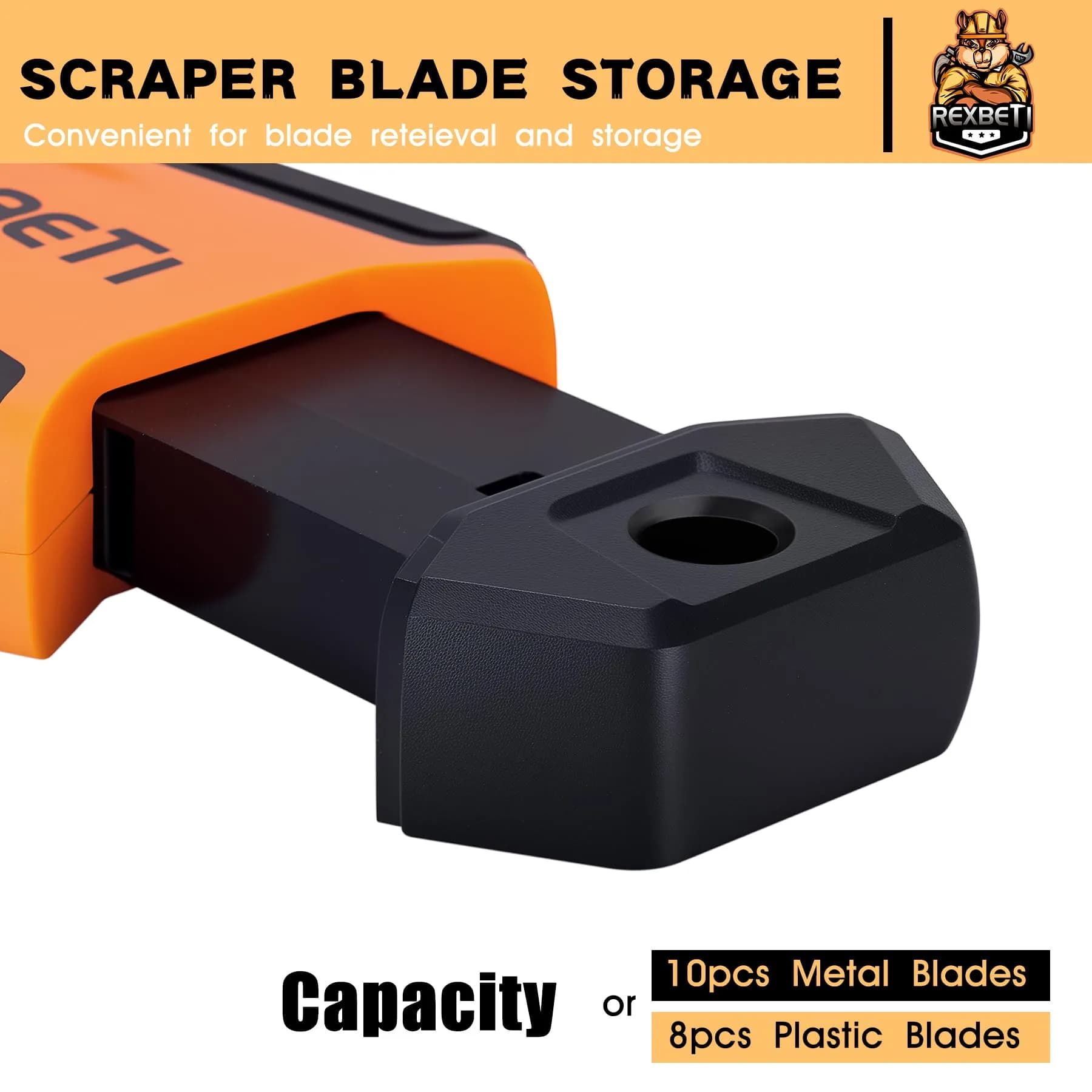 REXBETI Upgraded Razor Blade Scraper Tool | 7 Metal & 150 Plastic Blades for Glass, Stovetop, Walls - view 7