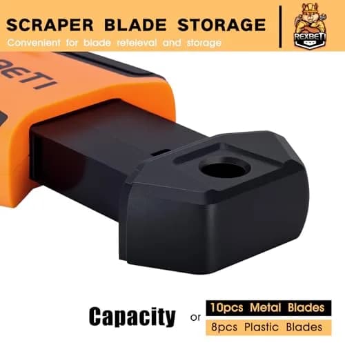 REXBETI Upgraded Razor Blade Scraper Tool | 7 Metal & 150 Plastic Blades for Glass, Stovetop, Walls thumbnail 7