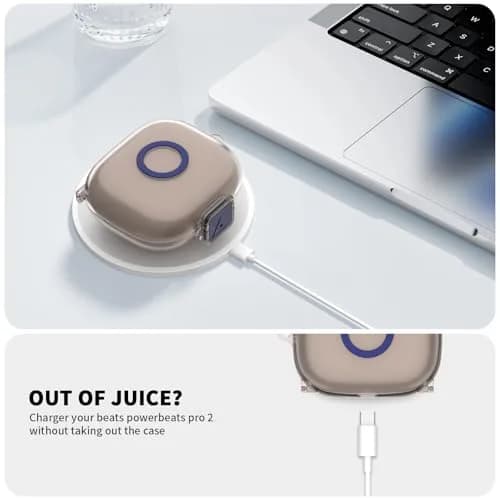 Nimuw Secure Lock Case for Beats Powerbeats Pro 2, Clear Grey | Full Protection with Carabiner & Cleaning Kit thumbnail 6