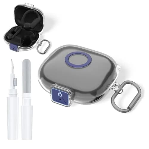 Nimuw Secure Lock Case for Beats Powerbeats Pro 2 with Carabiner & Cleaning Kit, Clear thumbnail 1