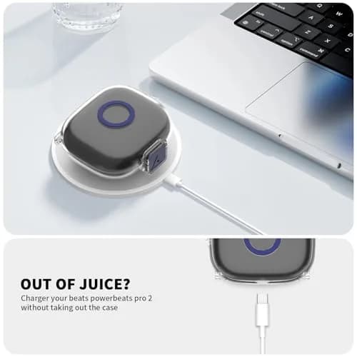 Nimuw Secure Lock Case for Beats Powerbeats Pro 2 with Carabiner & Cleaning Kit, Clear thumbnail 6