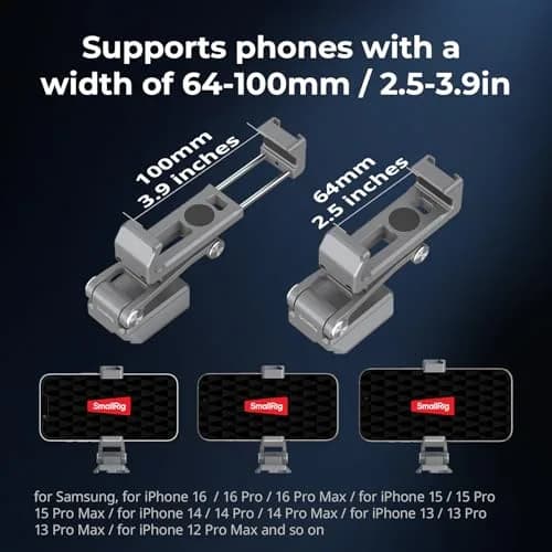 SMALLRIG Metal Phone Mount with Baseplate for Arca-Swiss - 5338 | Versatile, Durable & Compatible with DJI RS Mini thumbnail 3