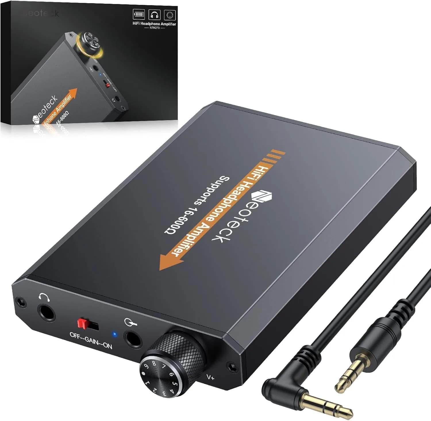 Neoteck Amplifier 16-600 Ohm Portable Headphone Amplifier | Compact HiFi Audio Boost
